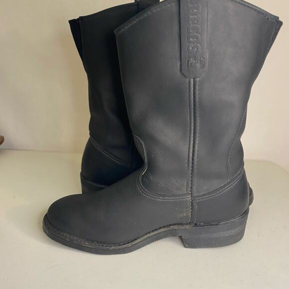 Mens Vintage Redwing Pecos 1116 Black Leather Cowboy Work Boots Pull On Size 7.5 - Picture 6 of 13